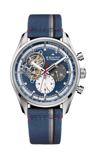 Zenith El Primero Chronomaster Open Stainless Steel / Blue 1969 / Fabric