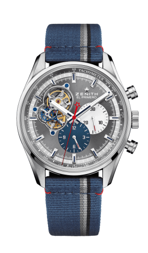 Zenith El Primero Chronomaster Open Stainless Steel / Grey 1969 / Fabric