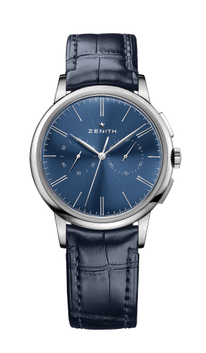 Zenith Elite Chronograph Classic Stainless Steel / Blue / Alligator