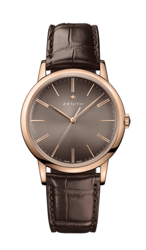 Zenith Elite Classic Rose Gold / Brown / Alligator